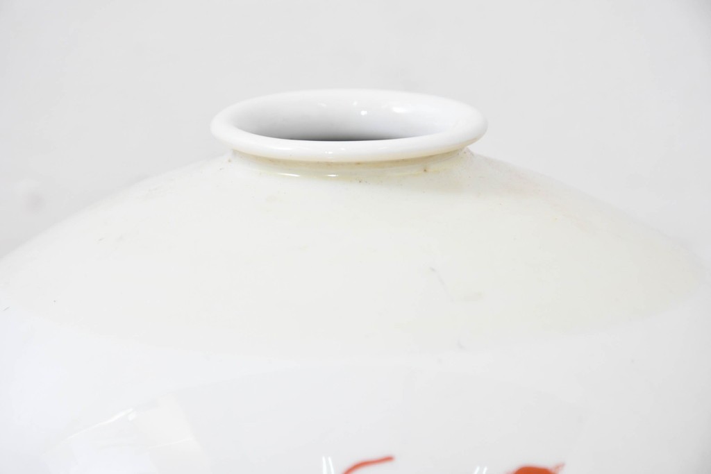 《引っ掛けシーリング式ペンダントライト加工費込み》　アンティーク照明　オールドノリタケ・則武(日陶)　赤絵の図柄が印象的なペンダントライト　(R-084122)