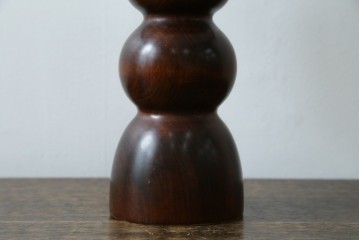 和製ヴィンテージ　北海道民芸家具　木枠の曲線と挽物脚が印象的な卓上照明　(R-084123)