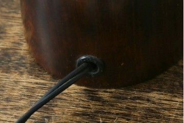 和製ヴィンテージ　北海道民芸家具　木枠の曲線と挽物脚が印象的な卓上照明　(R-084123)