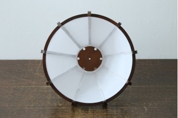 和製ヴィンテージ　北海道民芸家具　木枠の曲線と挽物脚が印象的な卓上照明　(R-084123)