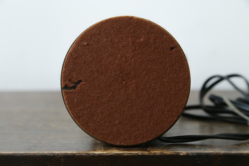 和製ヴィンテージ　北海道民芸家具　木枠の曲線と挽物脚が印象的な卓上照明　(R-084123)