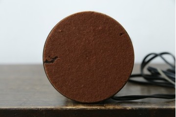 和製ヴィンテージ　北海道民芸家具　木枠の曲線と挽物脚が印象的な卓上照明　(R-084123)