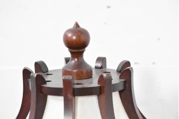 和製ヴィンテージ　北海道民芸家具　木枠の曲線と挽物脚が印象的な卓上照明　(R-084123)