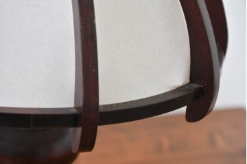 和製ヴィンテージ　北海道民芸家具　木枠の曲線と挽物脚が印象的な卓上照明　(R-084123)