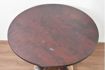 中古　美品　松本民芸家具　気品漂うクラシックなラウンドテーブル(D型ペディスタル卓、ダイニングテーブル、4人掛け、2人掛け、食卓、丸テーブル、カフェテーブル)(R-084124)