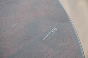 中古　美品　松本民芸家具　気品漂うクラシックなラウンドテーブル(D型ペディスタル卓、ダイニングテーブル、4人掛け、2人掛け、食卓、丸テーブル、カフェテーブル)(R-084124)