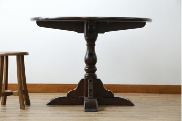 中古　美品　松本民芸家具　気品漂うクラシックなラウンドテーブル　(R-084124)