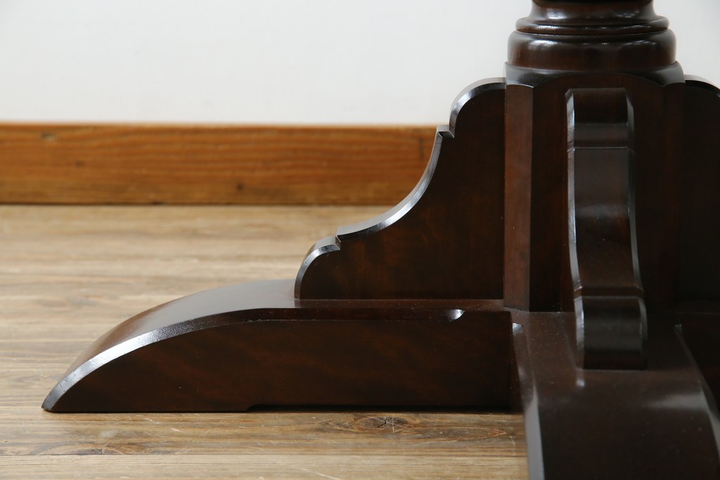 中古　美品　松本民芸家具　気品漂うクラシックなラウンドテーブル　(R-084124)