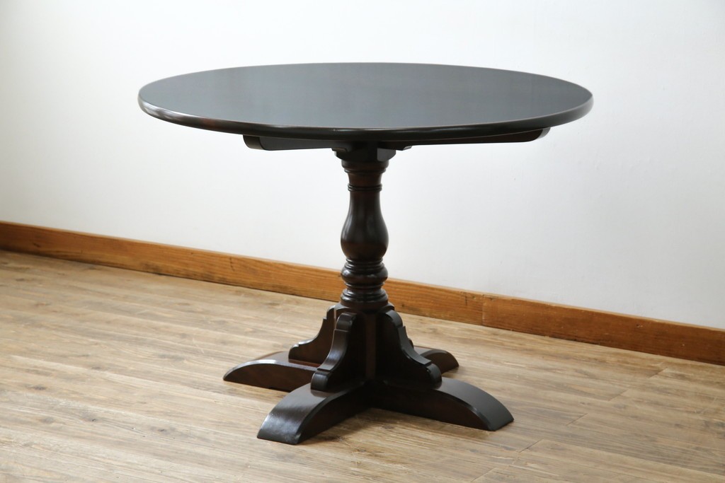 中古　美品　松本民芸家具　気品漂うクラシックなラウンドテーブル　(R-084124)