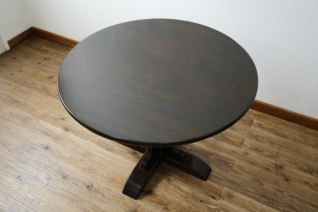 中古　美品　松本民芸家具　気品漂うクラシックなラウンドテーブル　(R-084124)