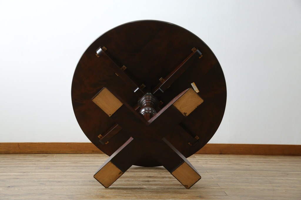 中古　美品　松本民芸家具　気品漂うクラシックなラウンドテーブル　(R-084124)