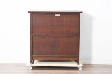 中古　美品　松本民芸家具　A型舞良茶タンス　洗練された佇まいの収納棚(下駄箱、靴箱、本箱、戸棚、食器棚、サイドボード)(R-084125)