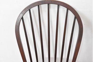 中古　美品　松本民芸家具　シックな佇まいが魅力的な#72型・リーチチェア2脚セット(ダイニングチェア、板座チェア、ウィンザーチェア、ウインザーチェア、椅子、イス、バラ売り可能)(定価約196000円)(R-084128)