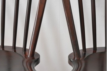 中古　美品　松本民芸家具　シックな佇まいが魅力的な#72型・リーチチェア2脚セット　定価約196000円相当　(R-084128)