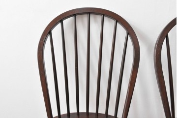 中古　美品　松本民芸家具　シックな佇まいが魅力的な#72型・リーチチェア2脚セット　定価約196000円相当　(R-084128)