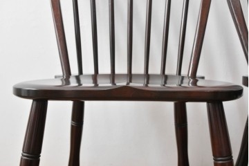 中古　美品　松本民芸家具　シックな佇まいが魅力的な#72型・リーチチェア2脚セット　定価約196000円相当　(R-084128)