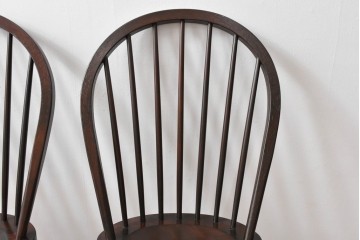 中古　美品　松本民芸家具　シックな佇まいが魅力的な#72型・リーチチェア2脚セット　定価約196000円相当　(R-084128)