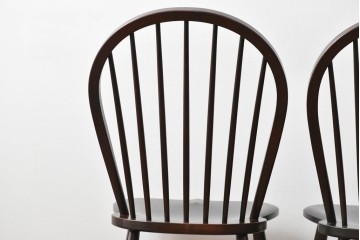 中古　美品　松本民芸家具　シックな佇まいが魅力的な#72型・リーチチェア2脚セット　定価約196000円相当　(R-084128)