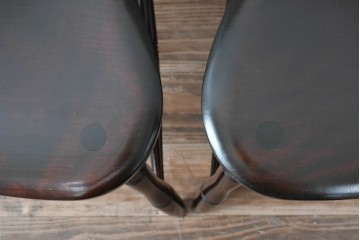 中古　美品　松本民芸家具　シックな佇まいが魅力的な#72型・リーチチェア2脚セット　定価約196000円相当　(R-084128)