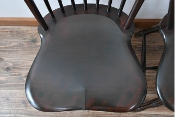 中古　美品　松本民芸家具　シックな佇まいが魅力的な#72型・リーチチェア2脚セット　定価約196000円相当　(R-084128)