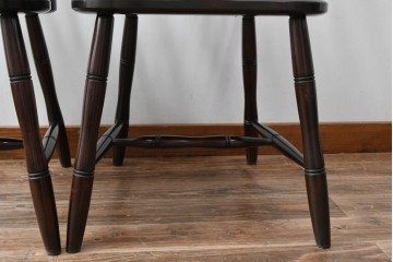 中古　美品　松本民芸家具　シックな佇まいが魅力的な#72型・リーチチェア2脚セット　定価約196000円相当　(R-084128)