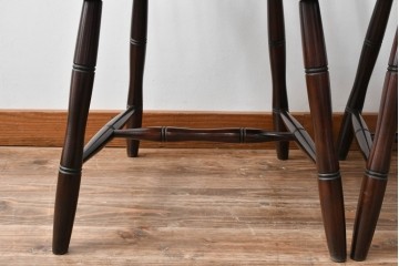 中古　美品　松本民芸家具　シックな佇まいが魅力的な#72型・リーチチェア2脚セット　定価約196000円相当　(R-084128)