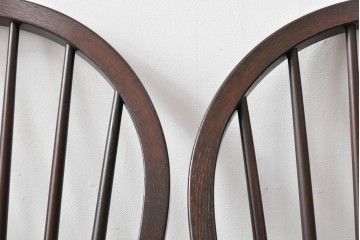 中古　美品　松本民芸家具　シックな佇まいが魅力的な#72型・リーチチェア2脚セット　定価約196000円相当　(R-084128)