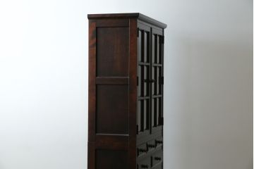 中古　美品　北海道民芸家具　HM160K　洗練されたデザインで空間に上質感をプラスする食器棚(本箱、戸棚、収納棚、飾り棚、キャビネット、バラ売り可能)(R-084131)