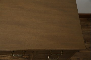 和製ビンテージ　神戸洋家具　オーク材　ノスタルジックな雰囲気漂う片袖机(ワークデスク、オフィスデスク、在宅用、在宅ワーク用、ヴィンテージ)(R-084134)