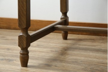 和製ビンテージ　神戸洋家具　オーク材　ノスタルジックな雰囲気漂う片袖机(ワークデスク、オフィスデスク、在宅用、在宅ワーク用、ヴィンテージ)(R-084134)