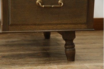 和製ビンテージ　神戸洋家具　オーク材　ノスタルジックな雰囲気漂う片袖机(ワークデスク、オフィスデスク、在宅用、在宅ワーク用、ヴィンテージ)(R-084134)