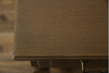 和製ビンテージ　神戸洋家具　オーク材　ノスタルジックな雰囲気漂う片袖机(ワークデスク、オフィスデスク、在宅用、在宅ワーク用、ヴィンテージ)(R-084134)