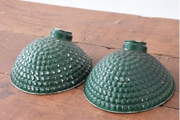 《引っ掛けシーリング式ペンダントライト加工費込み》　和製アンティーク　個性的なデザインで存在感抜群!アルミ製のランプシェード2個セット(ペンダントライト、吊り下げ照明、天井照明、電笠)(R-084137)