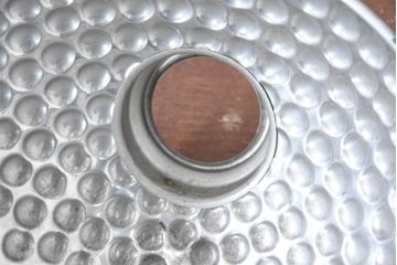 《引っ掛けシーリング式ペンダントライト加工費込み》　和製アンティーク　個性的なデザインで存在感抜群!アルミ製のランプシェード2個セット(ペンダントライト、吊り下げ照明、天井照明、電笠)(R-084137)