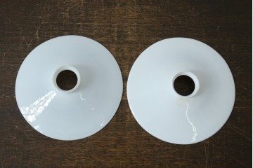 和製アンティーク　シンプルなフォルムで使いやすい平笠照明2個セット　(R-084141)