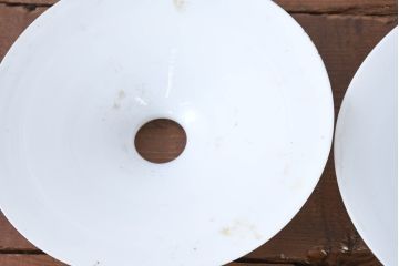 《引っ掛けシーリング式ペンダントライト加工費込み》　和製アンティーク　シンプルなフォルムで使いやすい平笠照明2個セット(天井照明、吊り下げ照明、ペンダントライト、シェード、電笠)(R-084142)