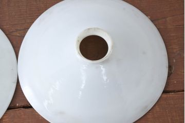 《引っ掛けシーリング式ペンダントライト加工費込み》　和製アンティーク　シンプルなフォルムで使いやすい平笠照明2個セット(天井照明、吊り下げ照明、ペンダントライト、シェード、電笠)(R-084145)
