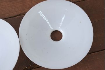 《引っ掛けシーリング式ペンダントライト加工費込み》　和製アンティーク　シンプルなフォルムで使いやすい平笠照明2個セット(天井照明、吊り下げ照明、ペンダントライト、シェード、電笠)(R-084148)
