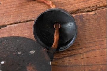 《引っ掛けシーリング式ペンダントライト加工費込み》　和製アンティーク　レトロな空間づくりにおすすめの平笠照明(天井照明、吊り下げ照明、ペンダントライト、シェード、電笠)(R-084156)