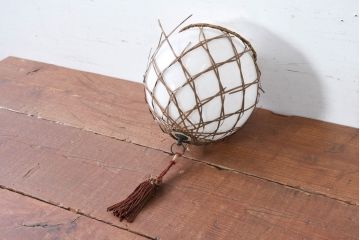 《引っ掛けシーリング式ペンダントライト加工費込み》　和製アンティーク　球体型　優しい光が映えるペンダントライト(吊り下げ照明、天井照明、シェードランプ)(R-084158)