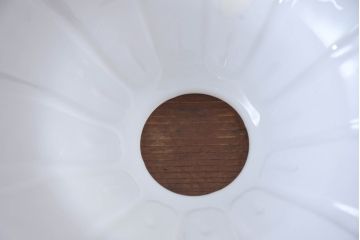 《引っ掛けシーリング式ペンダントライト加工費込み》　和製アンティーク　優雅な曲線が際立つペンダントライト(天井照明、吊り下げ照明、シェードランプ、電笠)(R-084162)