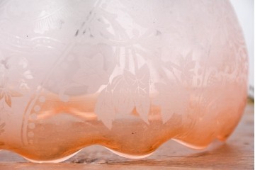 《引っ掛けシーリング式ペンダントライト加工費込み》　ビンテージ照明　可憐なグラデーションで彩るペンダントライト2個セット　(R-084174)