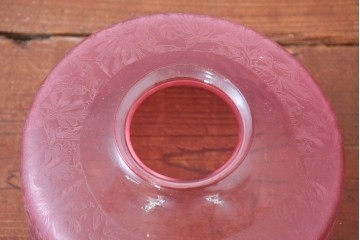 《引っ掛けシーリング式ペンダントライト加工費込み》　アンティーク照明　深いピンクで幻想的に彩るペンダントライト　(R-084175)