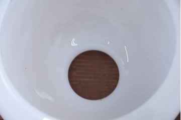 《引っ掛けシーリング式ペンダントライト加工費込み》　和製アンティーク　ぽってり丸みを帯びた乳白ガラスが可愛らしいペンダントライト　(R-084181)