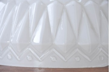 《引っ掛けシーリング式ペンダントライト加工費込み》　和製アンティーク　被せガラス　繊細なデザインが気品溢れる電笠　(R-084187)