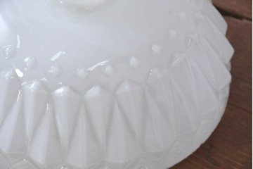 《引っ掛けシーリング式ペンダントライト加工費込み》　和製アンティーク　被せガラス　繊細なデザインが気品溢れる電笠　(R-084187)