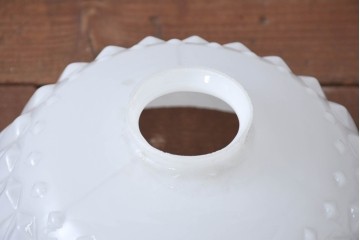 《引っ掛けシーリング式ペンダントライト加工費込み》　和製アンティーク　被せガラス　繊細なデザインが気品溢れる電笠　(R-084187)