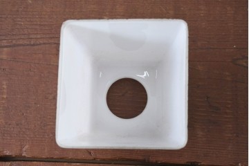 《引っ掛けシーリング式ペンダントライト加工費込み》　和製アンティーク　柔らかな光を灯す四角フォルムのぺンダントライト　(R-084195)