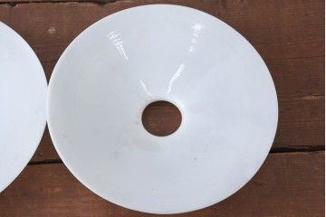 《引っ掛けシーリング式ペンダントライト加工費込み》　和製アンティーク　広がりフォルムが美しい平笠照明2個セット　(R-084198)