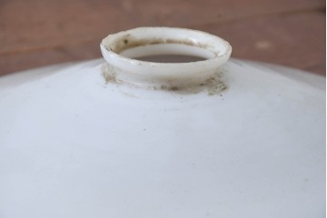 《引っ掛けシーリング式ペンダントライト加工費込み》　和製アンティーク　広がりフォルムが美しい平笠照明2個セット　(R-084199)